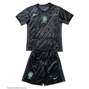 Brasilien Målmand Udebanetrøje Børn Copa America 2024 Kortærmet (+ Korte bukser)